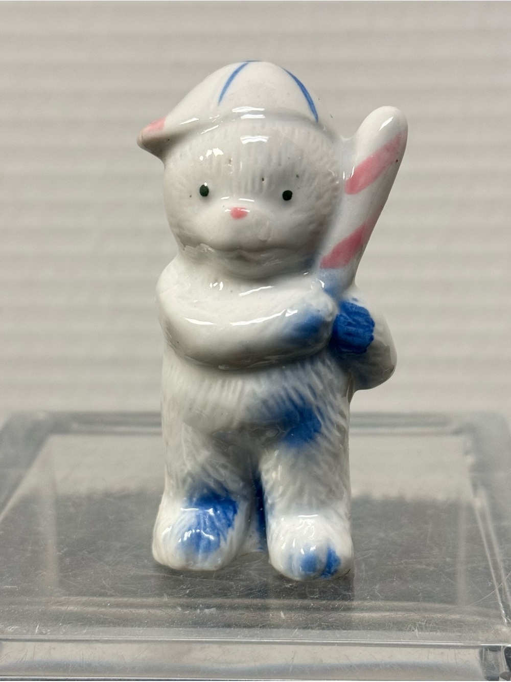 Vintage Porcelain Sports Bear Figurine – Baseball Batter 2.75"